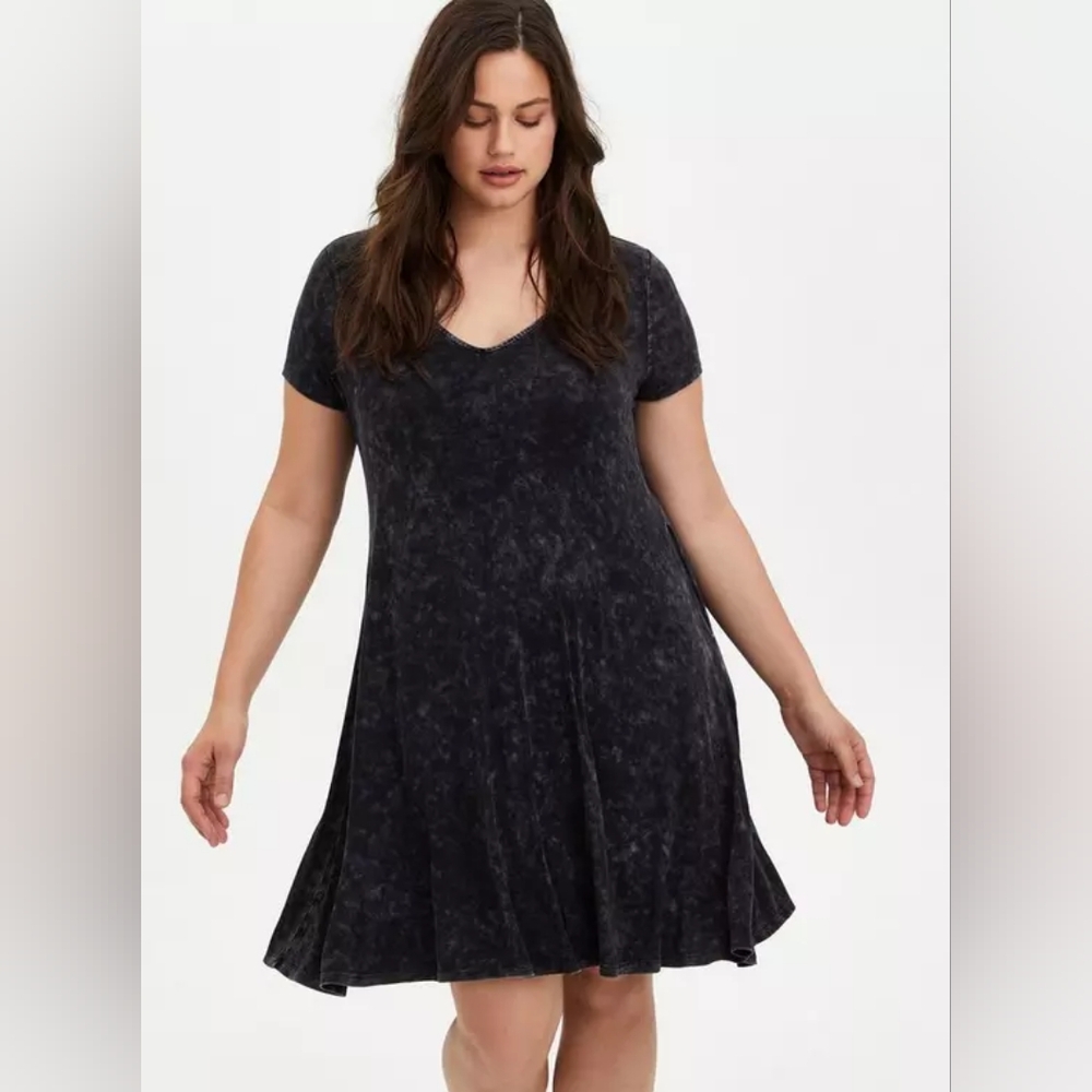 Torrid Black Super Soft Knit A Line Dress With Pockets Size 2